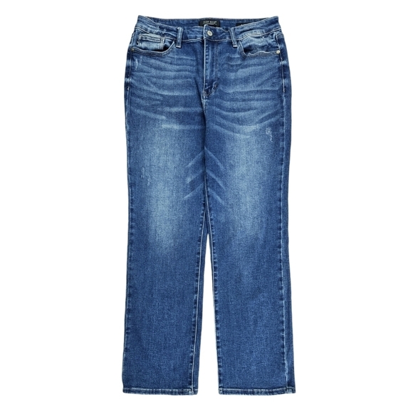 Judy Blue Dad Jeans Straight Leg High Rise Medium Wash Stretch JB88531 - Picture 1 of 11
